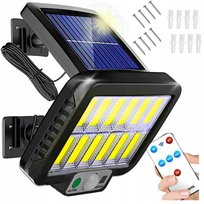 Lampa Uliczna Solarna Led z Czujnikiem Ruchu Zmierzchu 100w 1400lm + Pilot