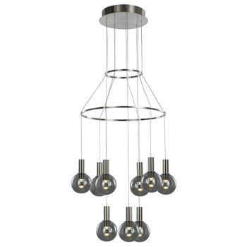 LAMPA wisząca ARIA MD17012002-9A Italux szklana OPRAWA zwis LED 60W 3000K kaskada kule balls przydymione - ITALUX