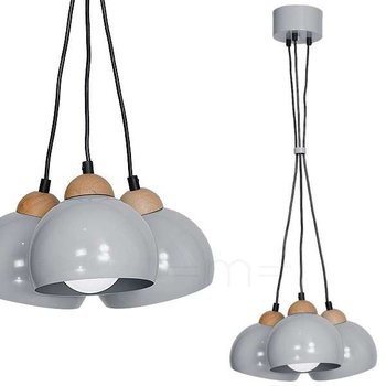 LAMPA wisząca DAMA MLP6380 Milagro metalowa OPRAWA skandynawski zwis kopuły drewno szare - Milagro