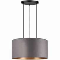 Lampa wisząca DUŻA ABAŻUR XL 60cm WELUR szary złoty