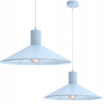 Lampa wisząca Ewilight TOSCANA E27 niebieski metalowy klosz