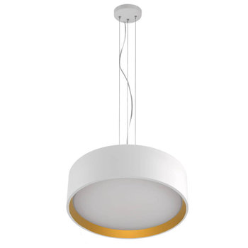 LAMPA wisząca HUDSON LP-043/1P WH/GD Light Prestige okrągła OPRAWA zwis LED 36W 4000K metalowy biały złoty - Light Prestige