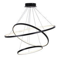 Lampa wisząca led lea 3 czarna 60w 4000k 330024 nowoczesne oświetlenie sufitowe sanico goldlux