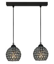 Lampa Wisząca Listwa Żyrandol Zwis Nowoczesna Kryształki Klosze 2xe27 Klaudiusz 14-748