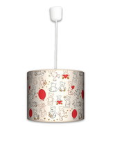Lampa wisząca mała- Misie (biała, do pokoju dziecięcego)