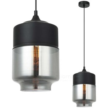 LAMPA wisząca MOLINA MDM-2377/1 BK+SG Italux szklana OPRAWA skandynawski ZWIS czarny przydymiony - ITALUX