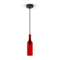 Lampa wisząca nad stół tubka butelka czerwona szkło E14 Red Pendant Holder-Bottle-E14 VT-7558-R 3769 V-TAC - V-TAC