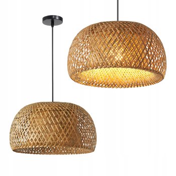 Lampa Wisząca Naturalna Boho Bambusowa Pleciona - Toolight