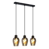 Lampa wisząca Nettlife Black Dining Table - Vintage Smoked Glass Single Flame E27 Lampa wisząca bez źródła światła