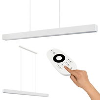 Lampa wisząca nowoczesna Z PILOTEM liniowa loft belka 120cm BIAŁA
