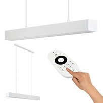 Lampa wisząca nowoczesna Z PILOTEM liniowa loft belka 80cm BIAŁA