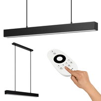 Lampa wisząca nowoczesna Z PILOTEM liniowa loft belka 80cm CZARNA