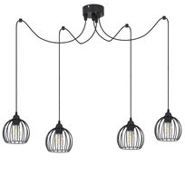 Lampa wisząca PAJĄK KULA BRYLANT LOFT czarna