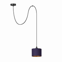 Lampa wisząca PAJĄK POJEDYNCZY LOFT mini ABAŻUR granatowy złoty