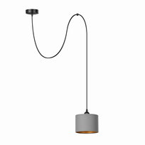 Lampa wisząca PAJĄK POJEDYNCZY LOFT mini ABAŻUR szary złoty