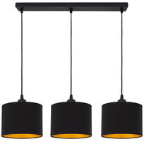 Lampa wisząca PODŁUŻNA LOFT mini ABAŻUR czarny złoty