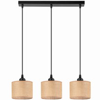 Lampa wisząca podłużna RUSTYKALNA mini ABAŻUR JUTA beżowy