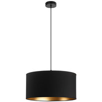 Lampa wisząca POJEDYNCZA LOFT maxi ABAŻUR czarny złoty