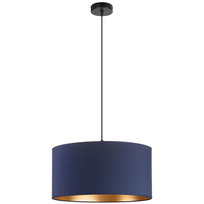 Lampa wisząca POJEDYNCZA LOFT maxi ABAŻUR granatowy złoty