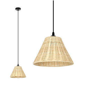 Lampa wisząca RONDA boho RATTANOWA 1xE27 lampa sufitowa pleciona  - Kobi