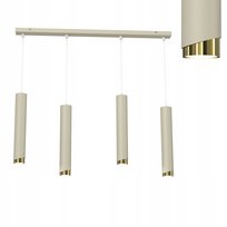 Lampa wisząca rury tuby 4x GU10 sopel beż złoto Bevel Listwa