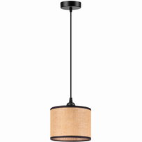 Lampa wisząca RUSTYKALNA mini ABAŻUR JUTA beżowy czarny