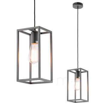 LAMPA wisząca SIGALO MD-BR4366-D1 GR Italux industrialna OPRAWA prostokątna ZWIS metalowa klatka loft szara - ITALUX