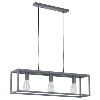 LAMPA wisząca SIGALO MD-BR4367-D3 GR Italux metalowa OPRAWA industrialny ZWIS prostokątna klatka loft szara - ITALUX