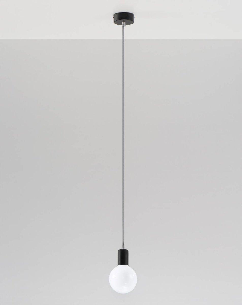 Zdjęcia - Żyrandol / lampa SOL LAMPA wisząca  SL151 OPRAWKA kabel przewód zwis czarny szary 