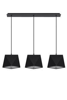 Lampa wisząca SOLLUX Diament 3, czarna, 3x60 W - SOLLUX LIGHTING