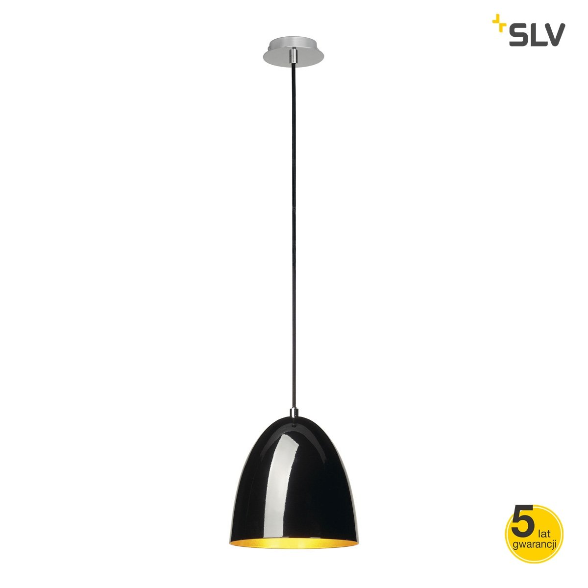 Фото - Люстра / світильник SLV Lampa wisząca SPOTLINE Para Cone, czarno-srebrna, 1x60W, 172x20 cm 