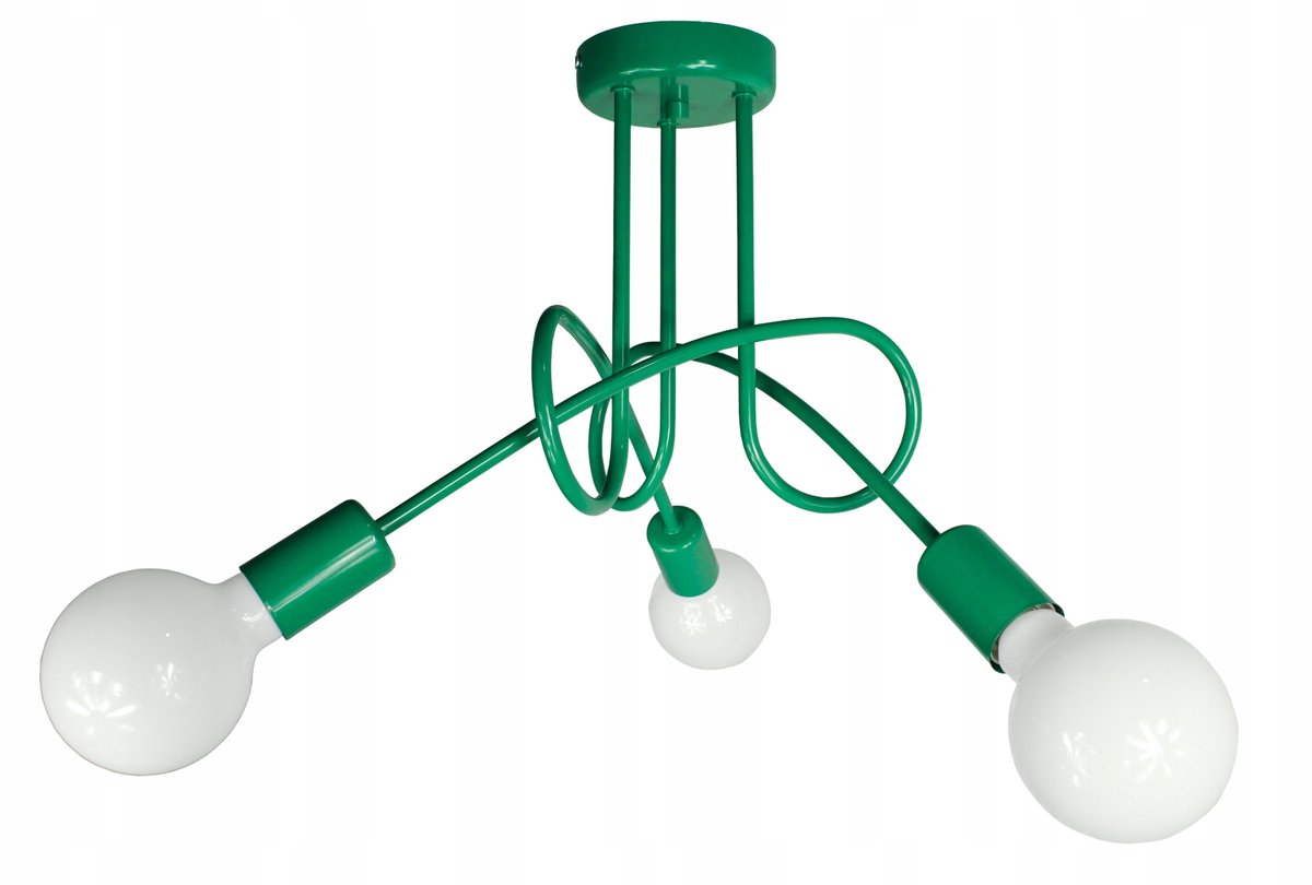 Lampa Wisz ca Sufitowa EDISON 3 Zielona yrandol Lampy Sufitowe Do lampa-wisz-ca-sufitowa-edison-3-zielona-yrandol-lampy-sufitowe-do