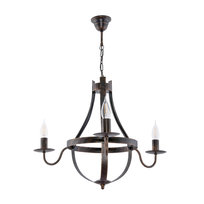 Lampa Wisząca Sufitowa Okrągła Żyrandol Led do Salonu Retro 3xe14 Vintage Elen Negro 11-362