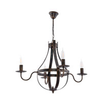 Lampa Wisząca Sufitowa Okrągła Żyrandol Led do Salonu Vintage Retro 4xe14 Elen Negro 11-361