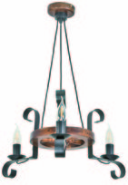 Lampa Wisząca Sufitowa Okrągła Żyrandol Led Drewniana Retro Vintage 3xe14 Ernest 11-922