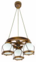 Lampa Wisząca Sufitowa Okrągła Żyrandol Retro Drewniana Vintage 3xe27 Retro 2-022/5