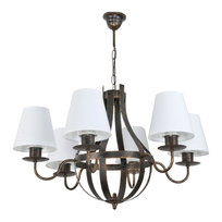 Lampa Wisząca Sufitowa Okrągła Żyrandol Vintage do Salonu Led 6xe27 Abażur Ruth Negro 11-919