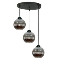 Lampa Wisząca Sufitowa Zwis Kaskada Grafit Klosz Loft Nowoczesna 3xe27 Sfera 15-052