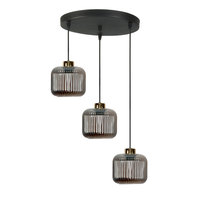 Lampa Wisząca Sufitowa Zwis Kaskada Industrialna Grafit Klosze Loft 3xe27 Korn 14-972