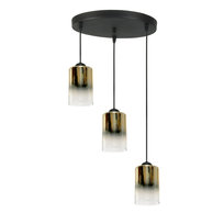 Lampa Wisząca Sufitowa Zwis Kaskada Transparent Klosz Loft Nowoczesna 3xe27 Fiord 15-532