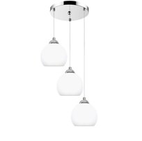 Lampa Wisząca Sufitowa Zwis Led do Salonu Białe Kule Chrom 3xe27 Olex 13-682
