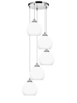 Lampa Wisząca Sufitowa Zwis Led do Salonu Białe Kule Chrom 5xe27 Olex 13-680