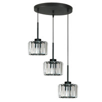 Lampa Wisząca Sufitowa Zwis Led Kryształowy Klosz Glamour Nowoczesna 3xe27 Omena 14-952