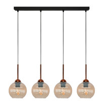 Lampa Wisząca Sufitowa Zwis Listwa Bursztyn Klosz Nad Stół do Kuchni 4xe27 Pion 15-041