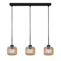 Lampa Wisząca Sufitowa Zwis Listwa Bursztynowy Klosz Industrialna 3xe27 Beka Amber 15-014