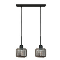 Lampa Wisząca Sufitowa Zwis Listwa Grafitowe Klosze Industrialna Loft 2xe27 Beka Grey 15-008