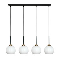 Lampa Wisząca Sufitowa Zwis Listwa Led do Kuchni Białe Klosze Czarna 4xe27 Fiona 14-991