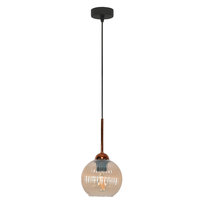 Lampa Wisząca Sufitowa Zwis Listwa Led do Kuchni Bursztynowe Klosze 1xe27 Pion 15-045