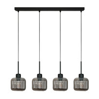 Lampa Wisząca Sufitowa Zwis Listwa Led do Kuchni Grafit Klosze Czarna 4xe27 Beka Grey 15-001