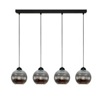 Lampa Wisząca Sufitowa Zwis Listwa Nad Stół do Kuchni Grafit Klosze 4xe27 Sfera 15-051